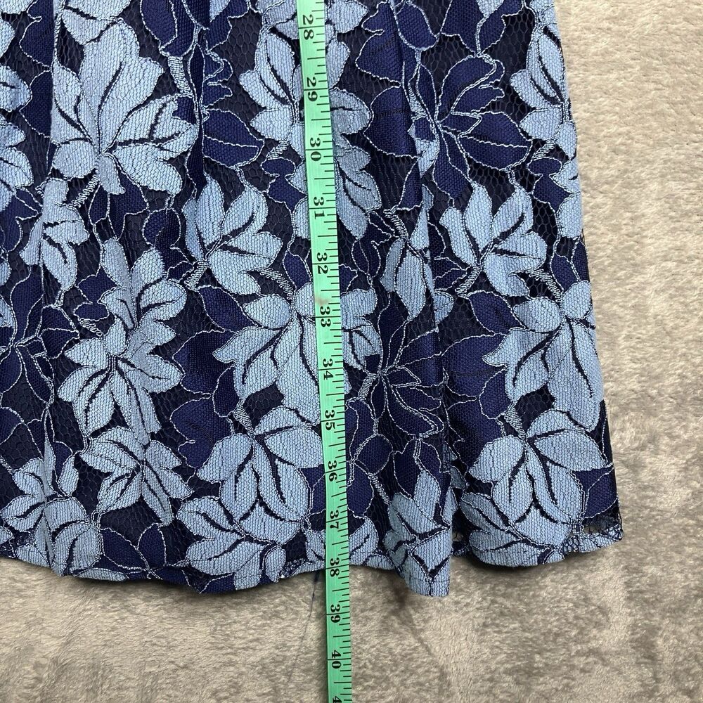 Draper James Floral Lace Dress Blue Fit & Flare Collared Preppy Womens 6 - Picture 6 of 15
